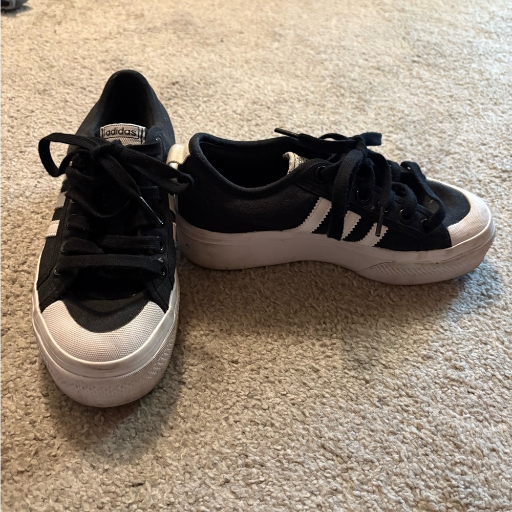 Adidas Classic Black and White platform